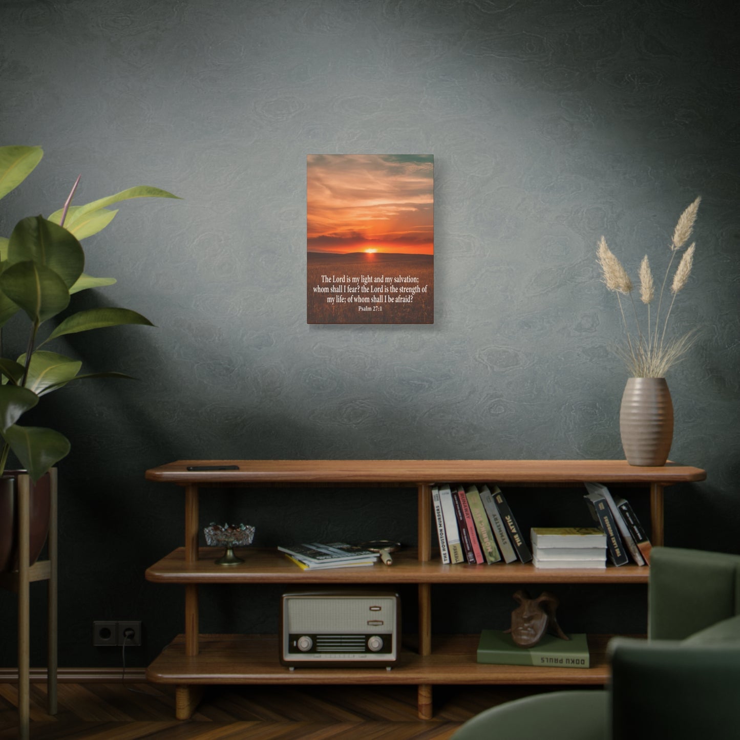Bible Verse Canvas Lord is My Salvation Psalm 27:1 Christian Wall Décor Scripture Art Ready to Hang