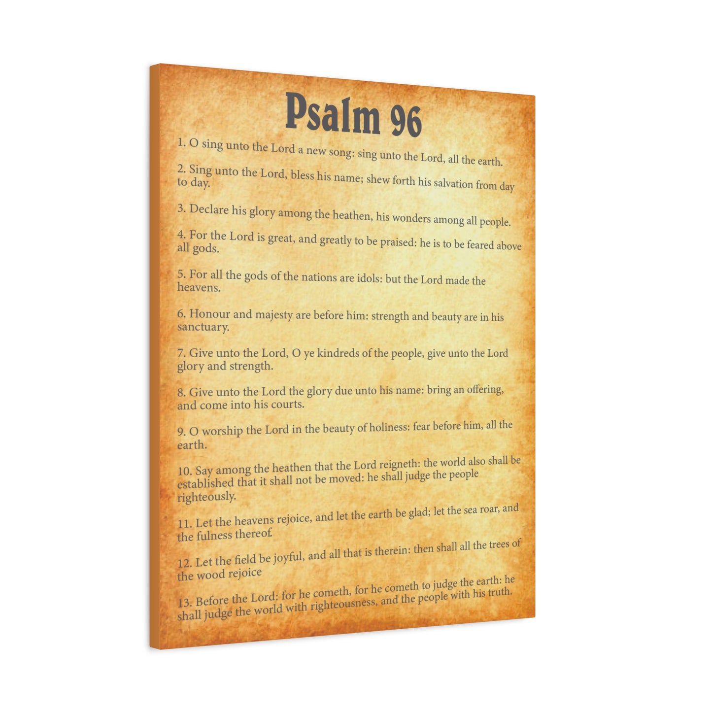 Scripture Walls Psalm 96:11 Gold Bible Chapter Canvas Christian Wall Art Ready to Hang