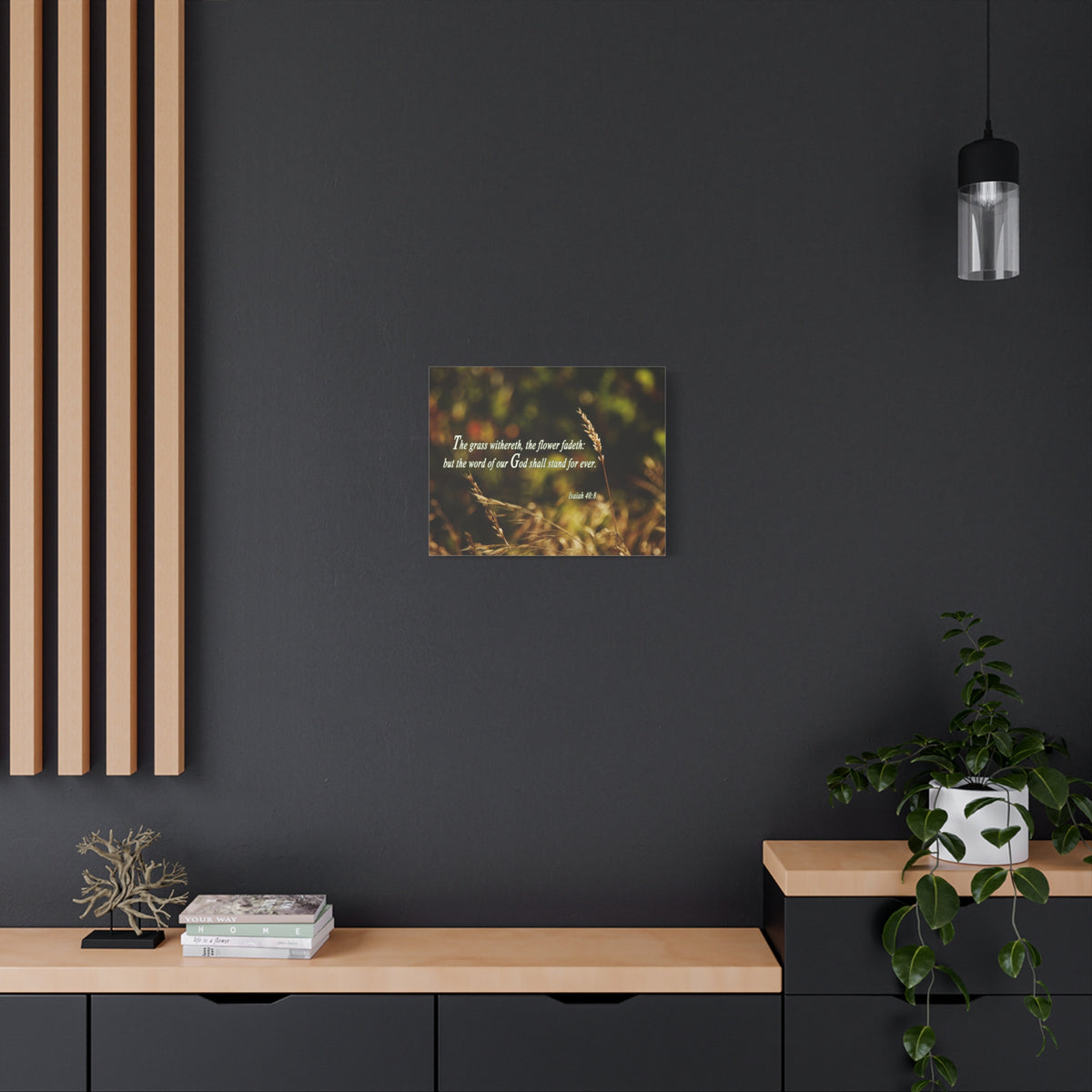 Scripture Canvas Word Of Our God Isaiah 40:8 Christian Wall Art Bible Verse Print Ready to Hang