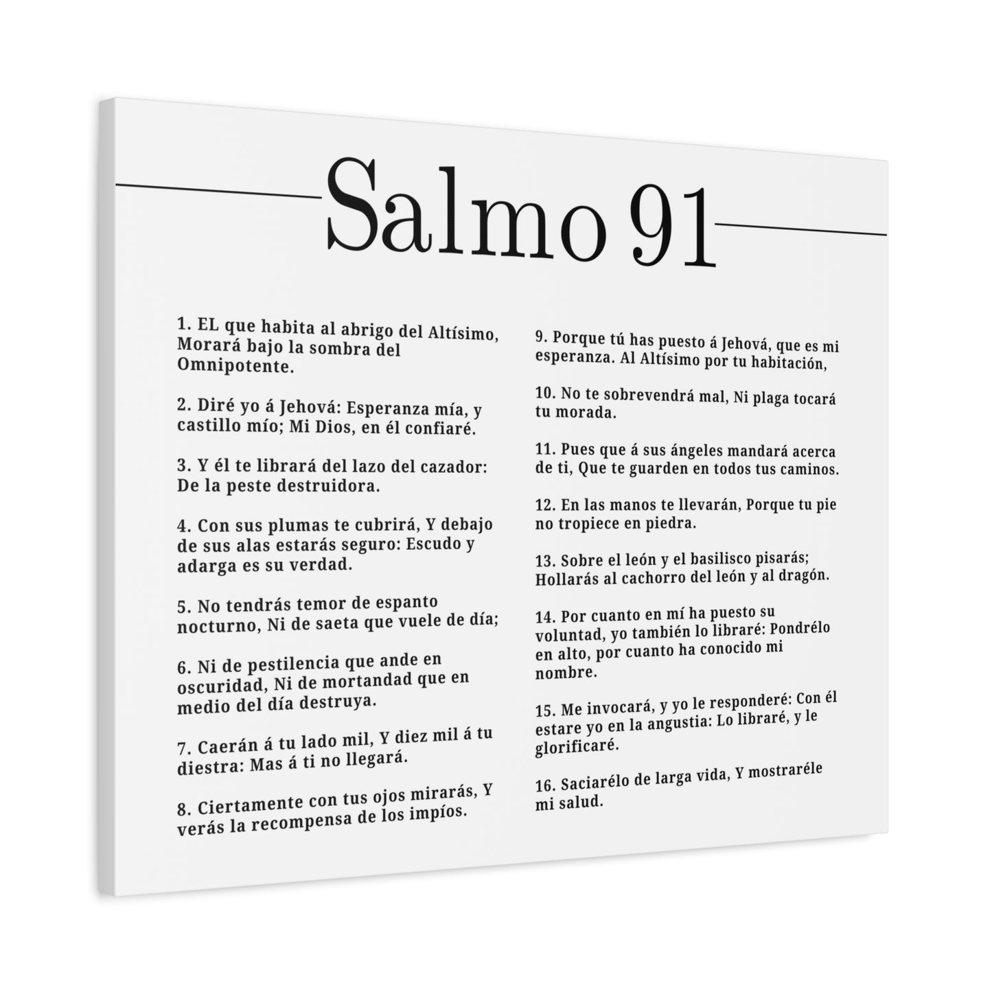 Salmo 91 Impresión De Arte Cristiano en la Pared Lista Para Colgar