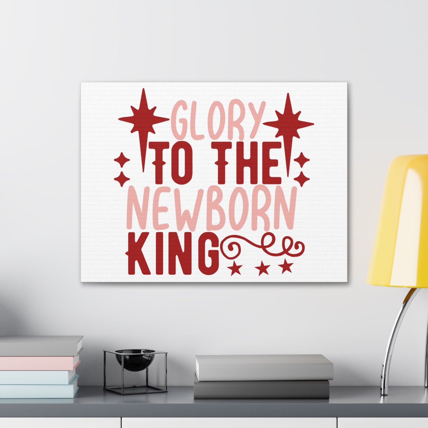 The Newborn King Luke 2:13-14 Christian Wall Art Print Ready to Hang