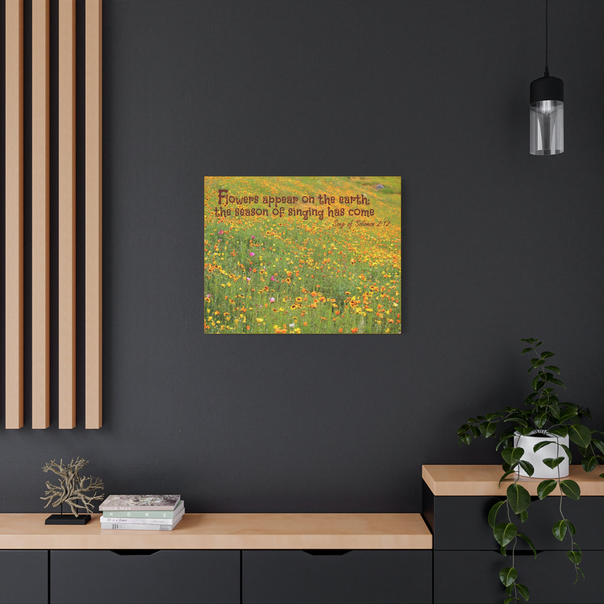 Scripture Canvas Season Of Singing Song Of Solomon 2:12 Christian Wall Art Bible Verse Print Ready to Hang