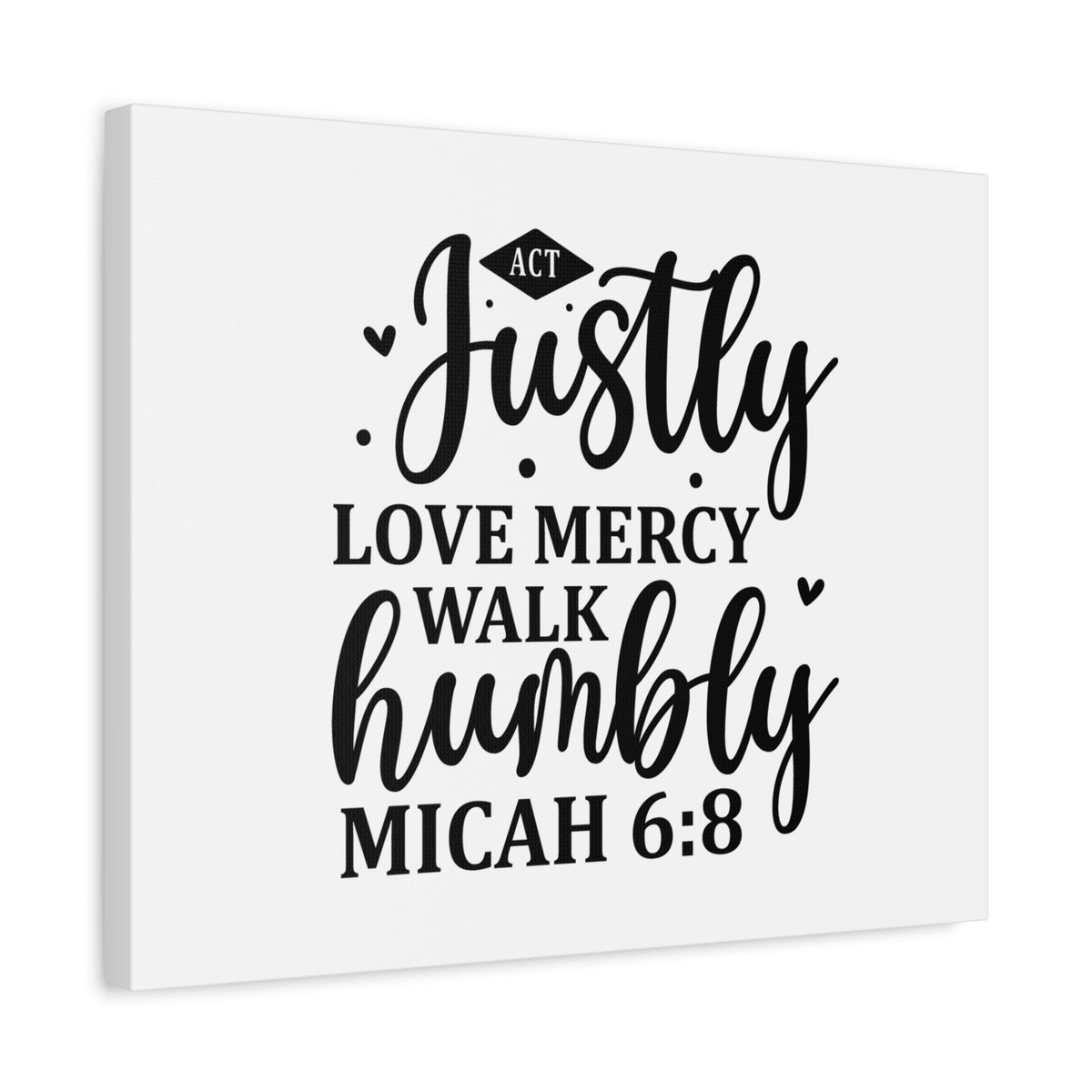 Scripture Canvas Love Mercy Micah 6:8 Christian Wall Art Bible Verse Print Ready to Hang