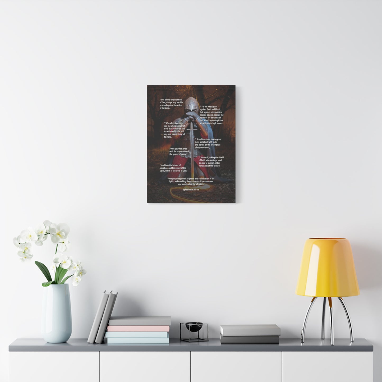 Armour of God Ephesians Bible Verse Canvas Ready to Hang Christian Wall Décor Scripture Art
