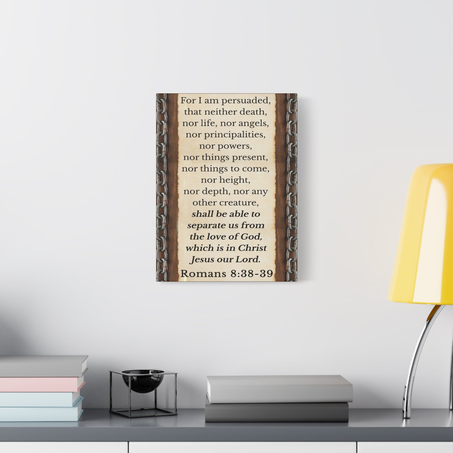 Scripture Walls Romans 8:38-39 Chain Bible Verse Canvas Christian Wall Art Ready to Hang Unframed