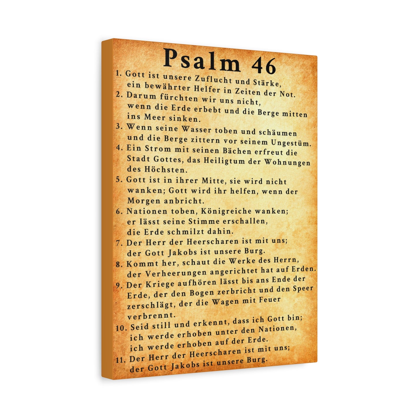 Scripture Walls Psalm 46 German Gold Bible Verse Canvas Christian Wall Art Ready to Hang Unframed