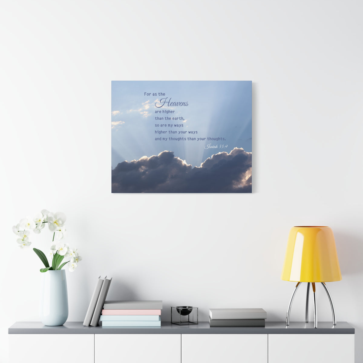 Scripture Canvas My Ways Isaiah 55:9 Christian Wall Art Bible Verse Print Ready to Hang