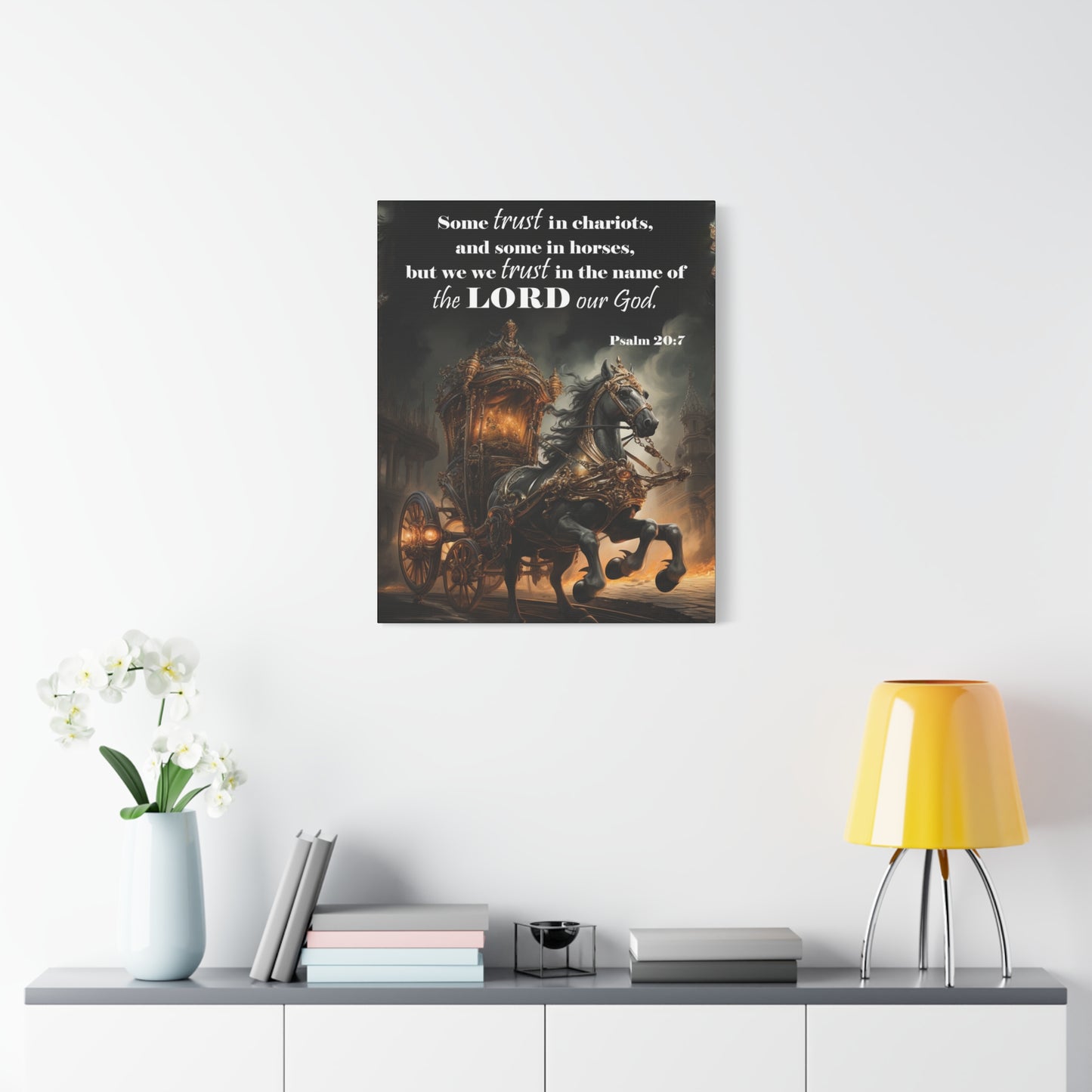 Scripture Walls Trust in the Name of the Lord Psalm 20:7 Christian Wall Art Print Ready to Hang Unframed