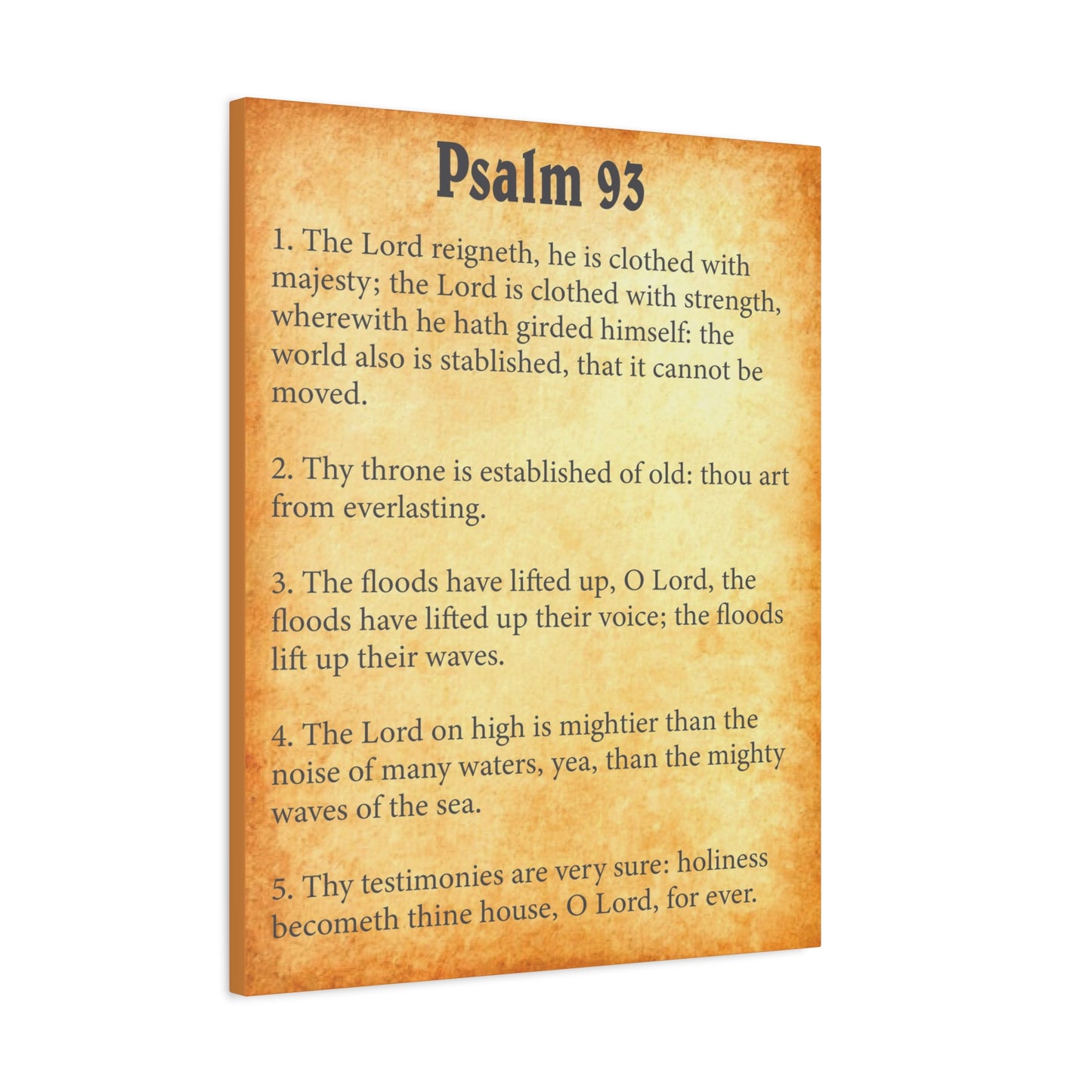 Scripture Walls Psalm 93 Gold Bible Chapter Canvas Christian Wall Art Ready to Hang Unframed