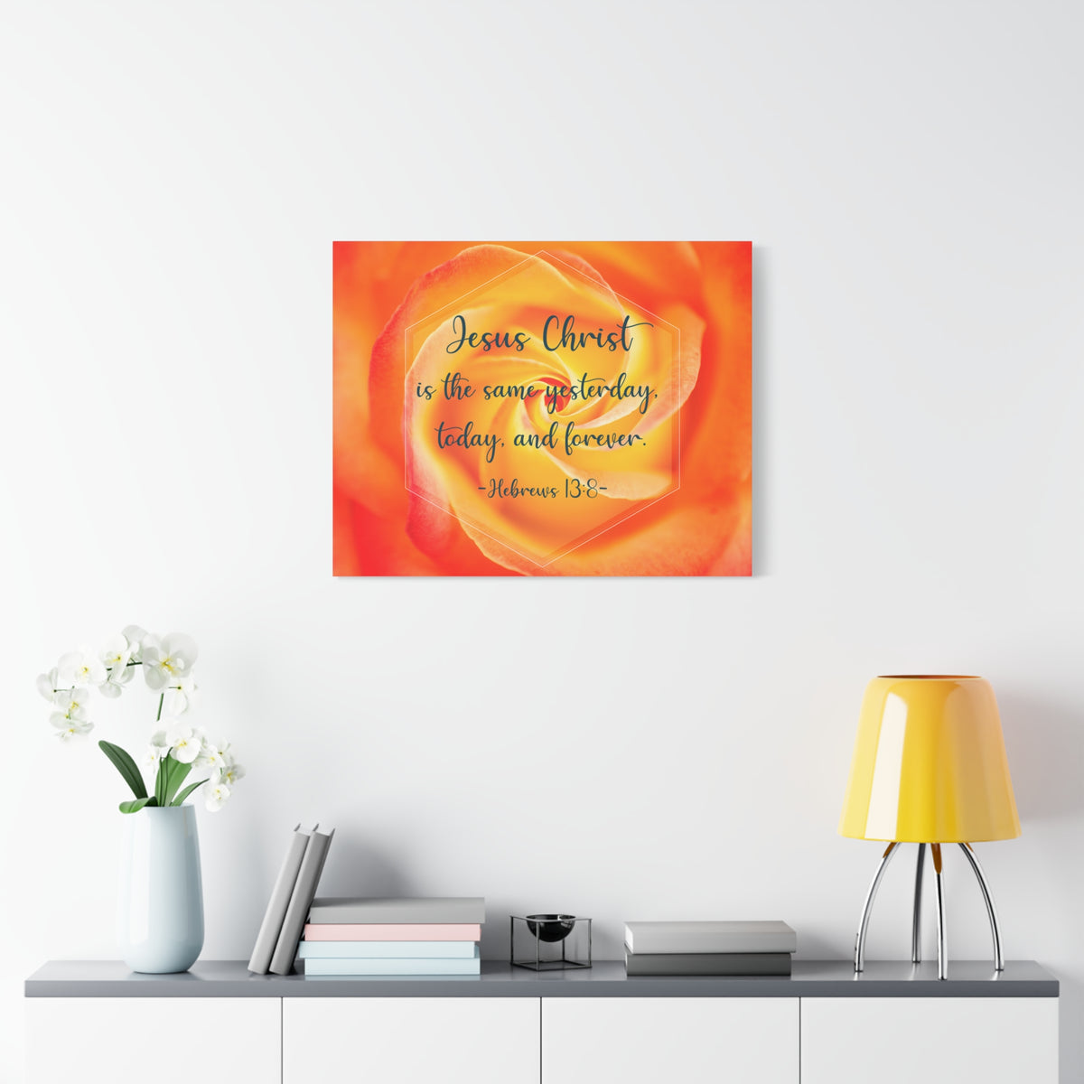 Scripture Canvas Today And Forever Hebrews 13:8 Christian Wall Art Bible Verse Print Ready to Hang