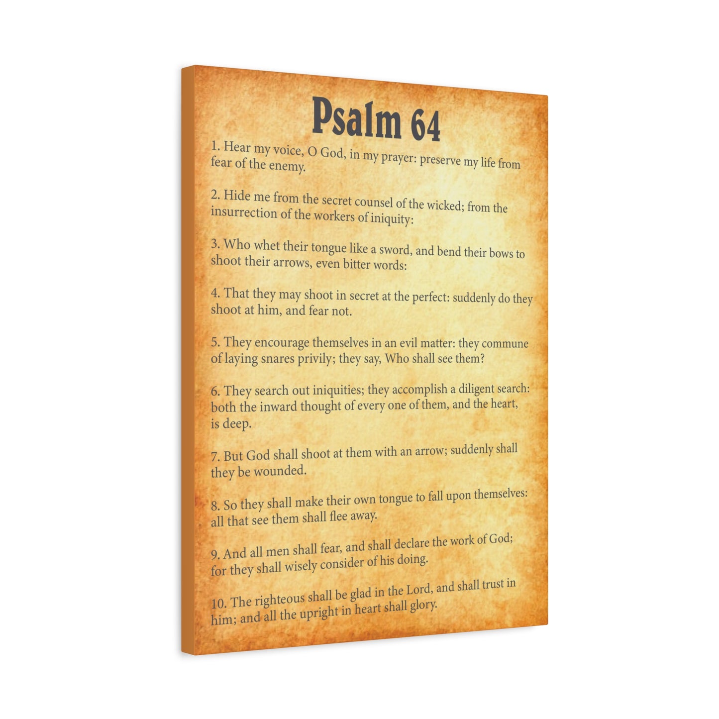 Scripture Walls Psalm 64 Gold Bible Chapter Canvas Christian Wall Art Ready to Hang
