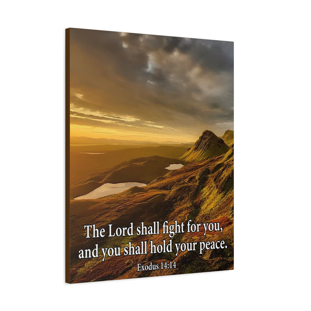 Scripture Canvas The Lord Shall Fight For You Romans 8:31 Christian Wall Art Bible Verse Print Ready to Hang