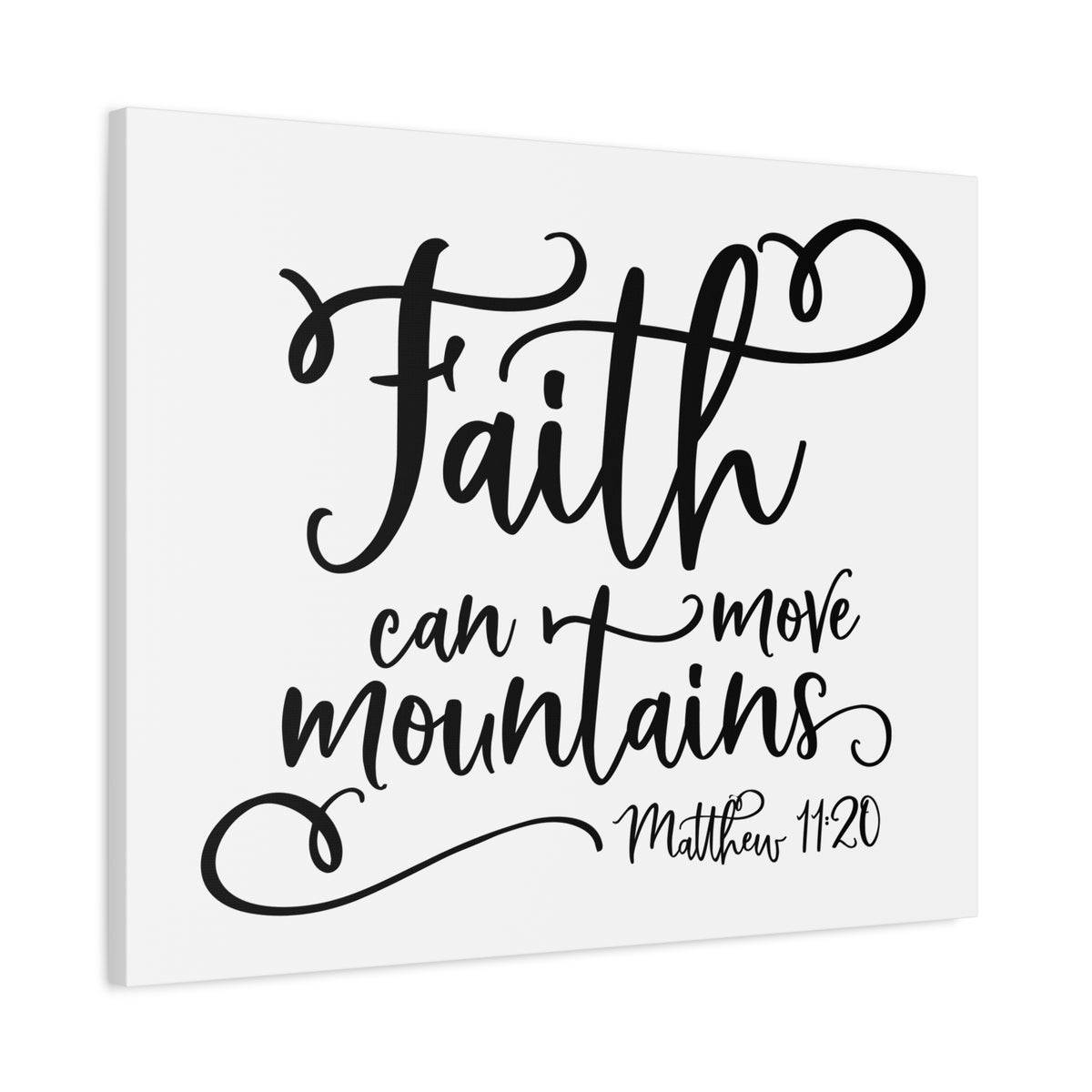 Scripture Canvas Faith Can Move Mountains Matthew 11:20 Christian Wall Art Bible Verse Print Ready to Hang