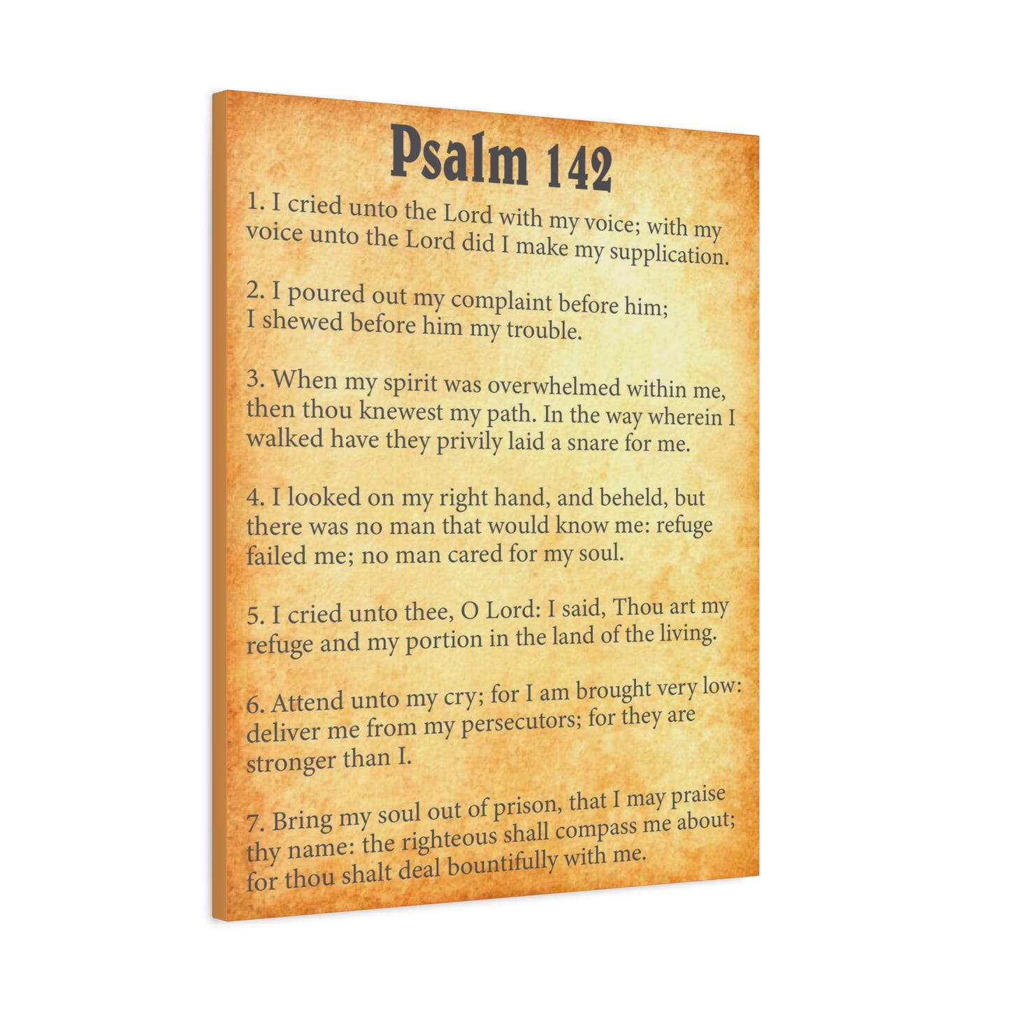 Copy of Scripture Walls Psalm 142 Gold Bible Verse Canvas Christian Wall Art Ready to Hang