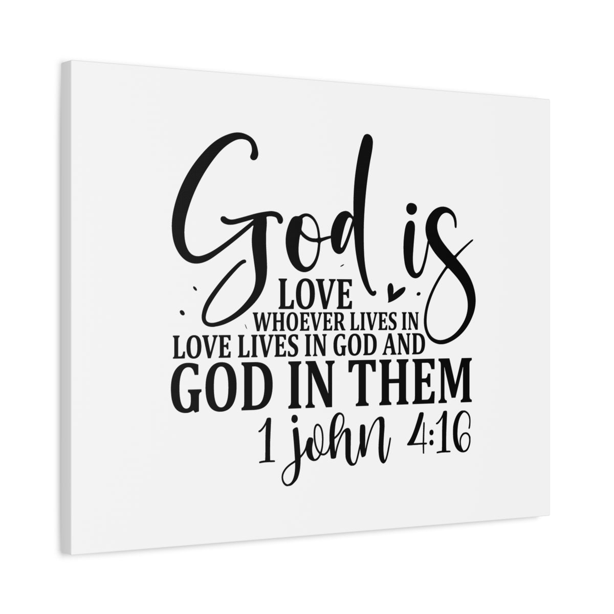 Scripture Canvas God Is Love 1 John 4:16 Christian Wall Art Bible Verse Print Ready to Hang