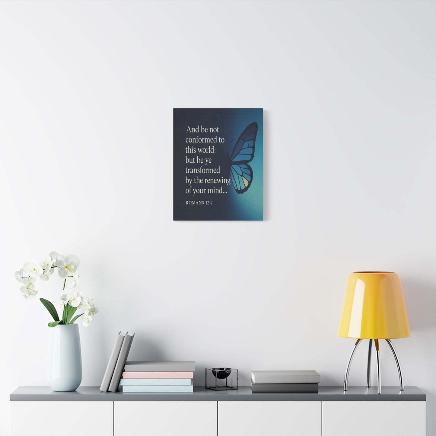 Bible Verse Canvas Romans 12:2 Christian Home Décor Wall Art Scripture Ready to Hang Faith Print