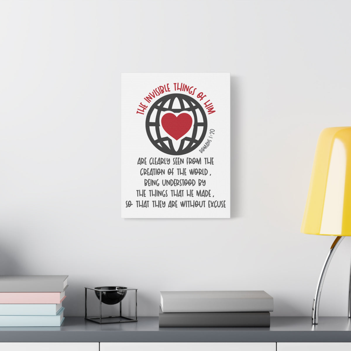Scripture Canvas The Invisible Things Romans 1:20 Christian Wall Art Bible Verse Print Ready to Hang
