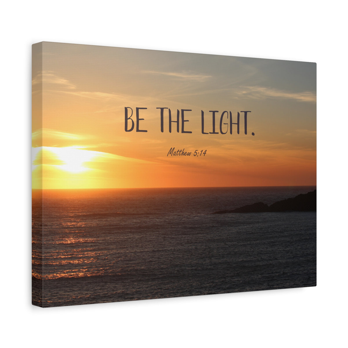 Scripture Canvas The Light Matthew 5:14 Christian Wall Art Bible Verse Print Ready to Hang