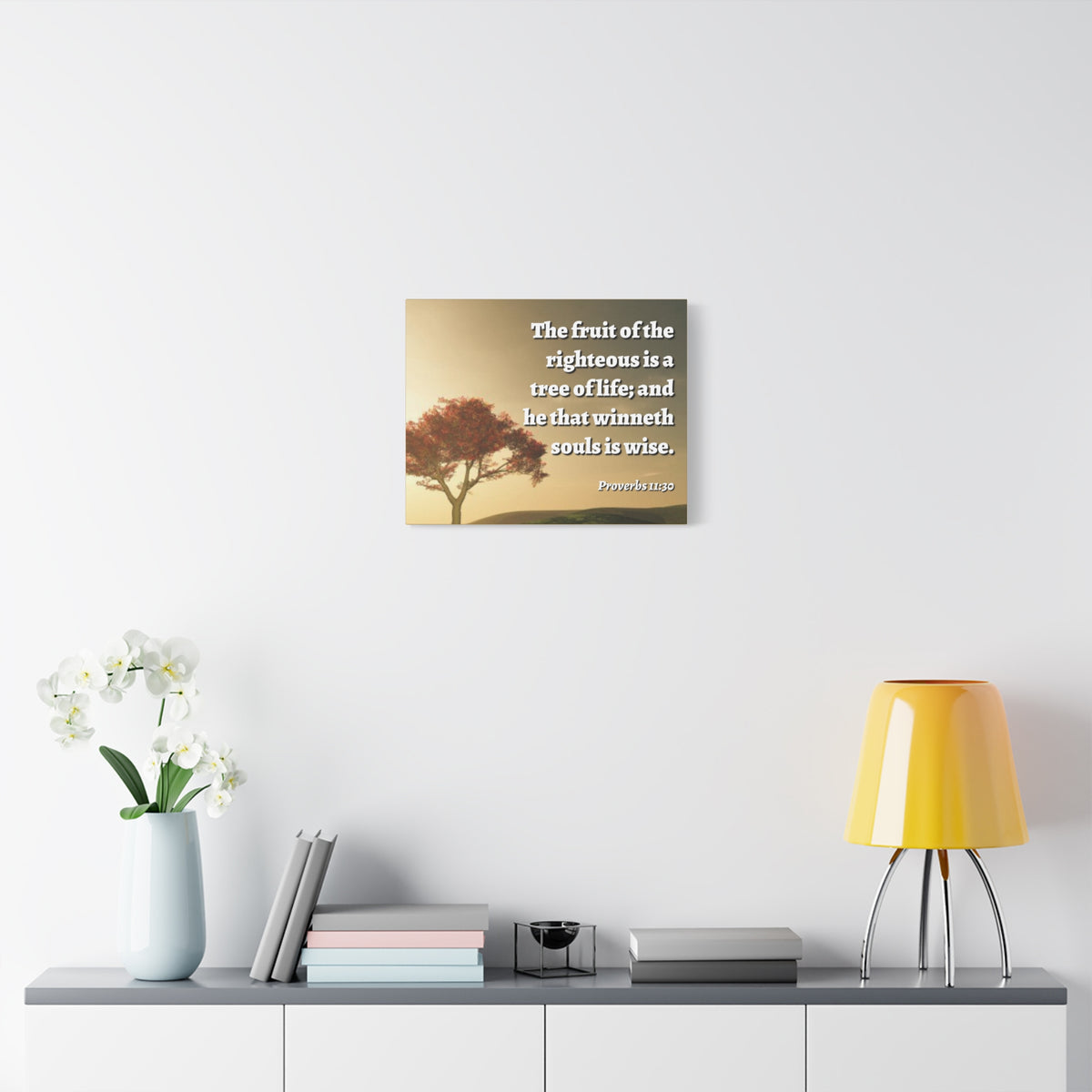 Scripture Canvas Tree Of Life Proverbs 11:30 Christian Wall Art Bible Verse Print Ready to Hang