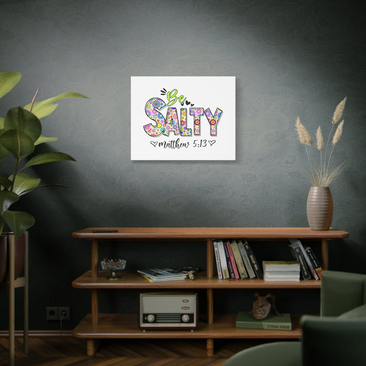 Scripture Canvas Be Salty Matthew 5:13 Christian Wall Art Bible Verse Print Ready to Hang