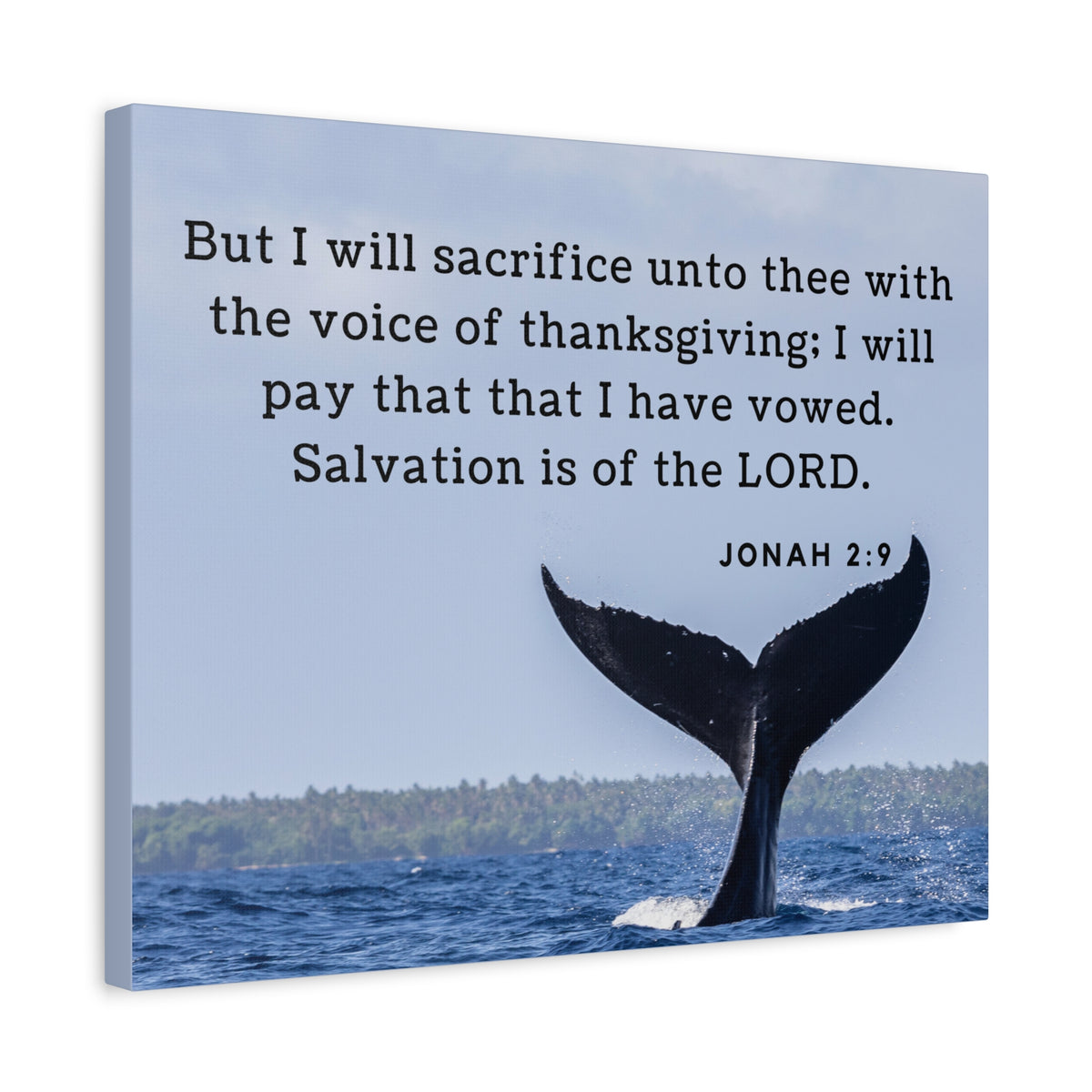 Scripture Canvas Salvation Jonah 2:9 Christian Wall Art Bible Verse Print Ready to Hang