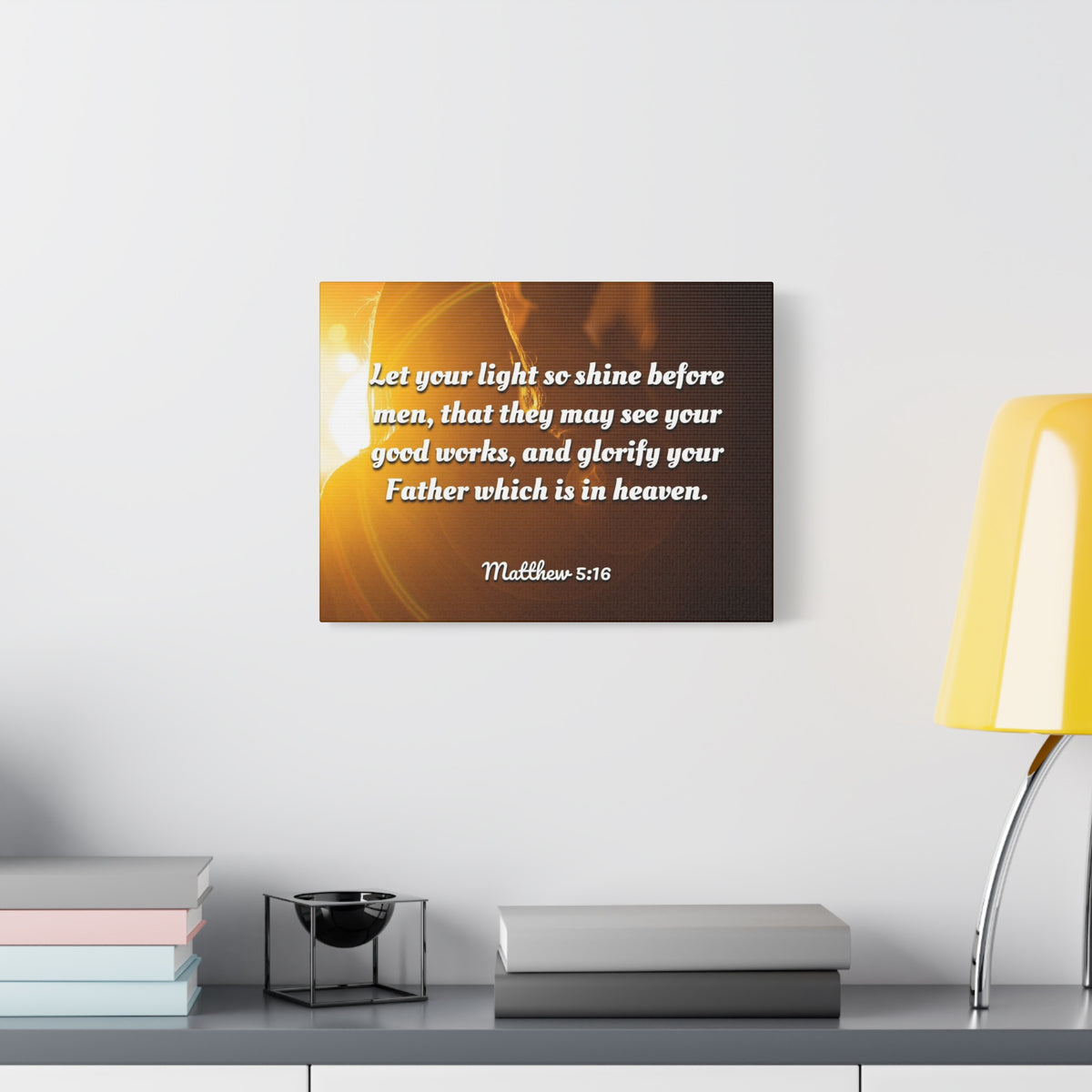 Scripture Canvas Glorify Your Father Matthew 5:16 Christian Wall Art Bible Verse Print Ready to Hang