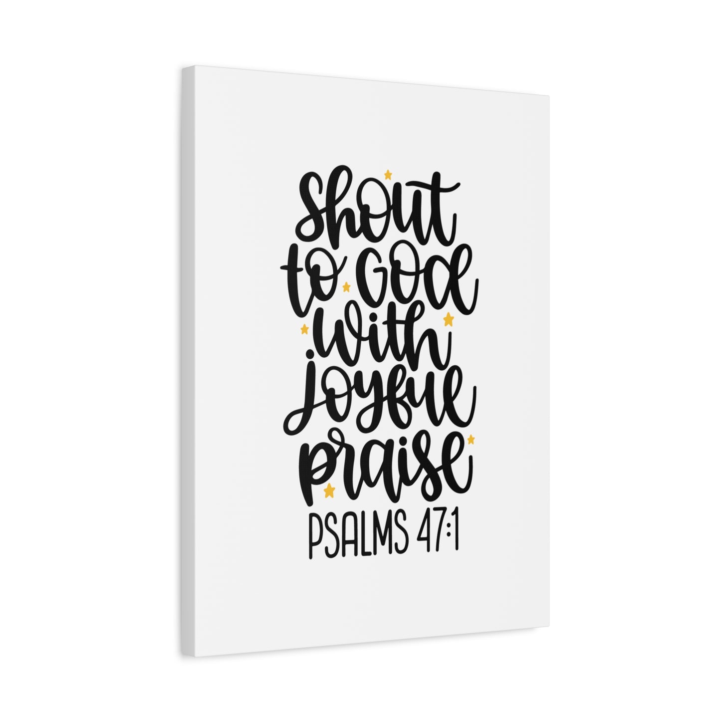 Scripture Canvas Joyful Praise Psalms 47:1 Christian Wall Art Bible Verse Print Ready to Hang