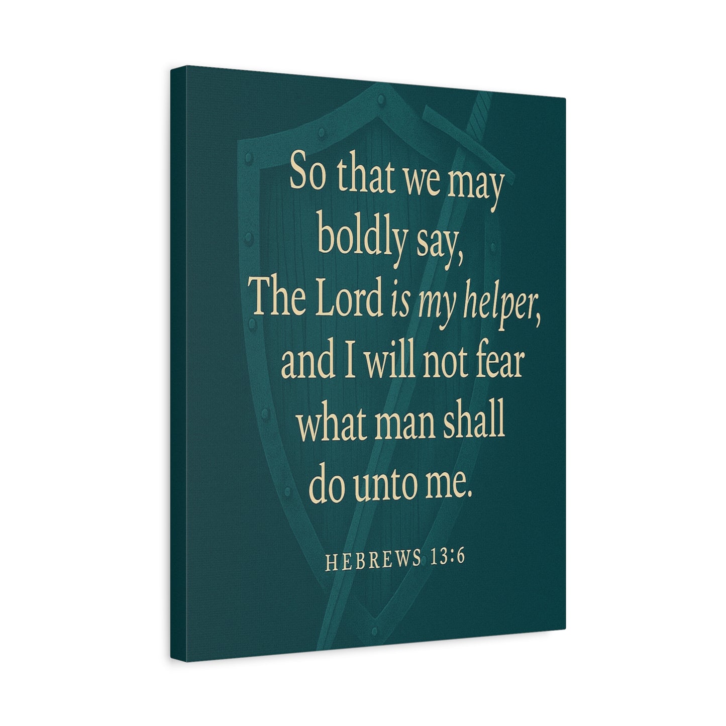 Bible Verse Canvas Hebrews 13:6 Christian Home Décor Wall Art Scripture Ready to Hang Faith Print