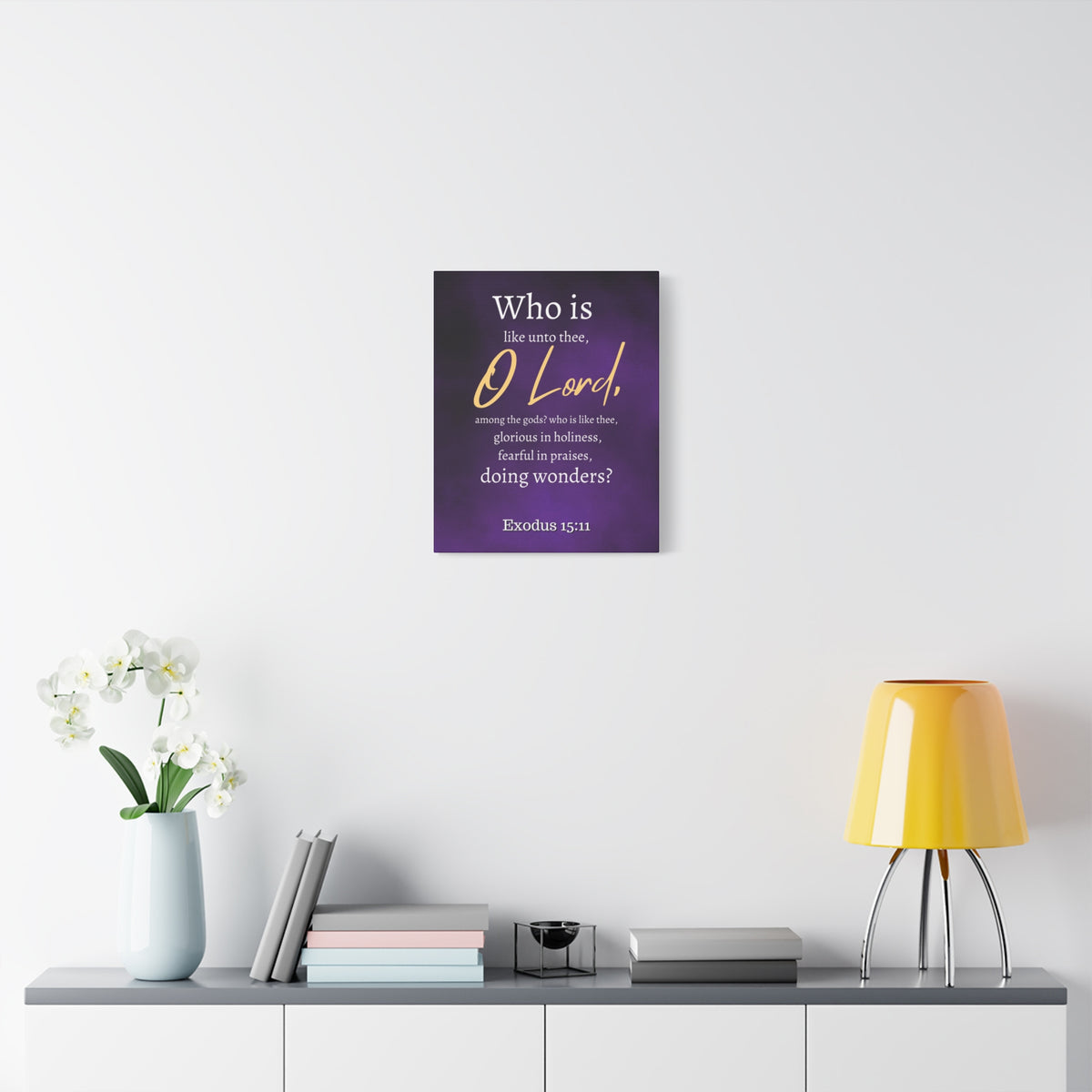 Scripture Walls Who Is Like You Lord? Exodus 15:12 Bible Verse Canvas Christian Wall Art Ready to Hang