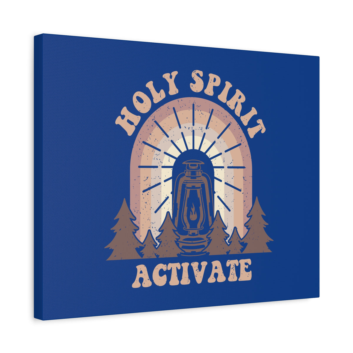 Scripture Canvas Holy Spirit Activate Acts 2:38 Blue Christian Wall Art Bible Verse Print Ready to Hang