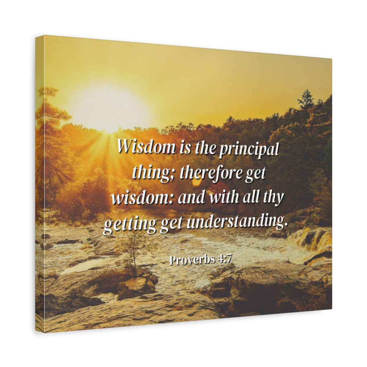 Scripture Canvas Understanding Proverbs 4:7 Christian Wall Art Bible Verse Print Ready to Hang