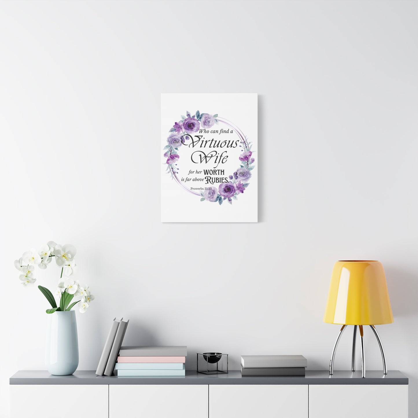 Scripture Walls Proverbs 31:10 A Virtuous Wife Bible Verse Canvas Christian Wall Art Ready to Hang Unframed