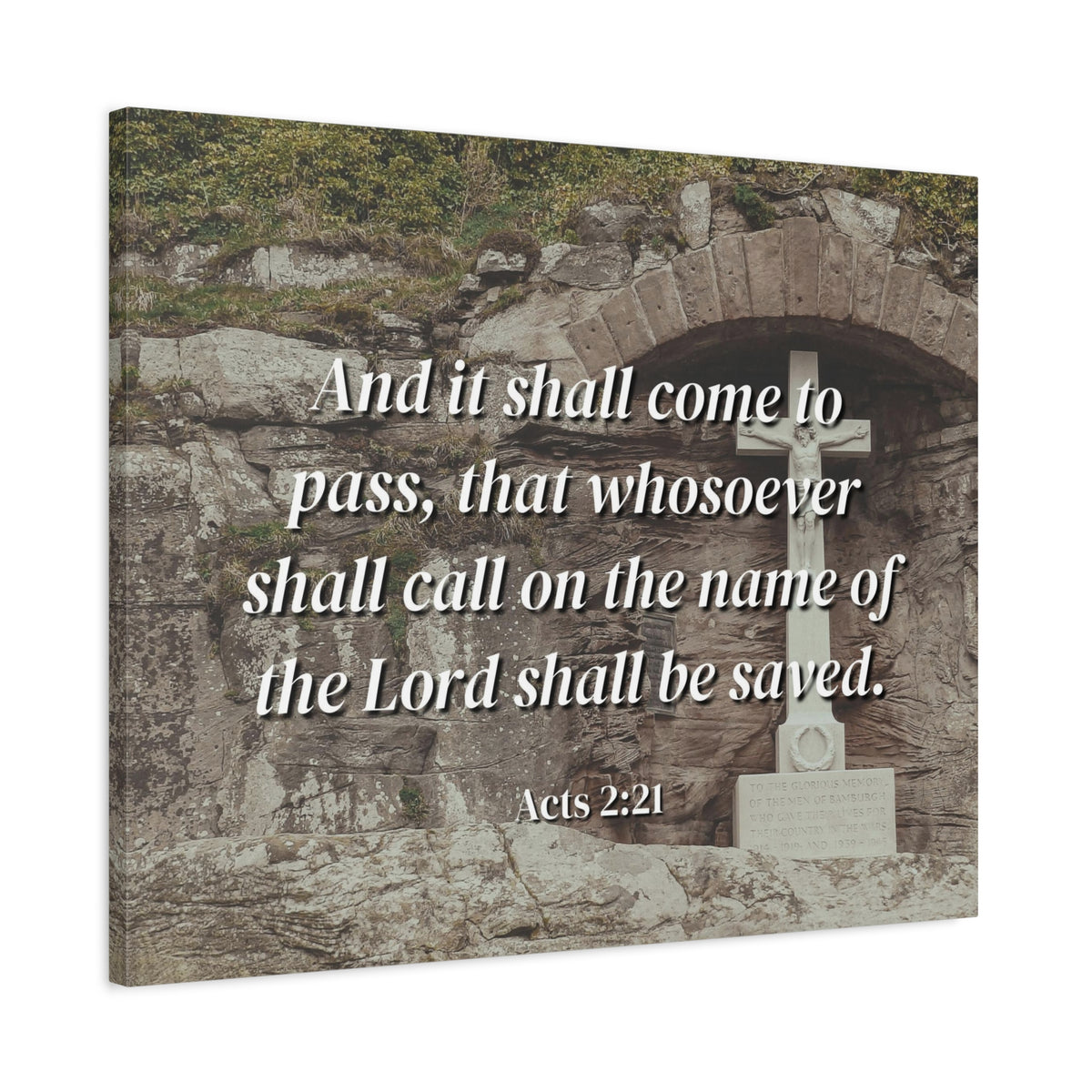 Scripture Canvas Be Saved Acts 2:21 Christian Wall Art Bible Verse Print Ready to Hang
