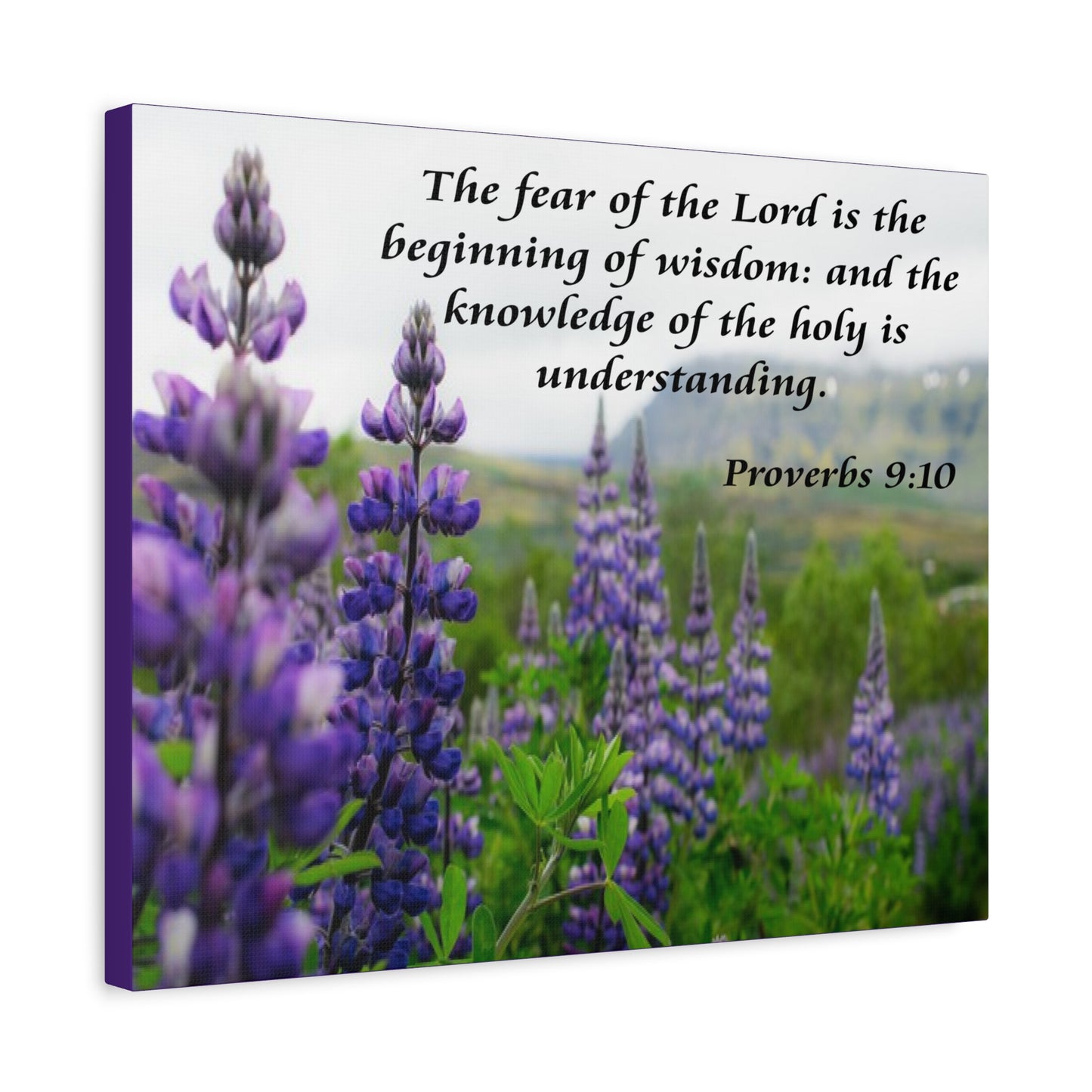 Bible Verse Canvas The Fear of The Lord Proverbs 9:10 Christian Home Décor Wall Art Scripture Ready to Hang Faith Print