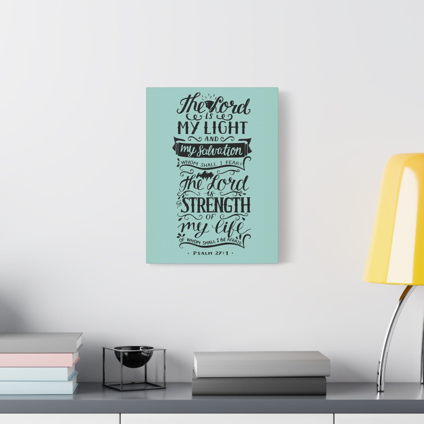 Scripture Canvas The Lord Is My Light Psalm 27 :1 Christian Wall Art Bible Verse Print Ready To Hang