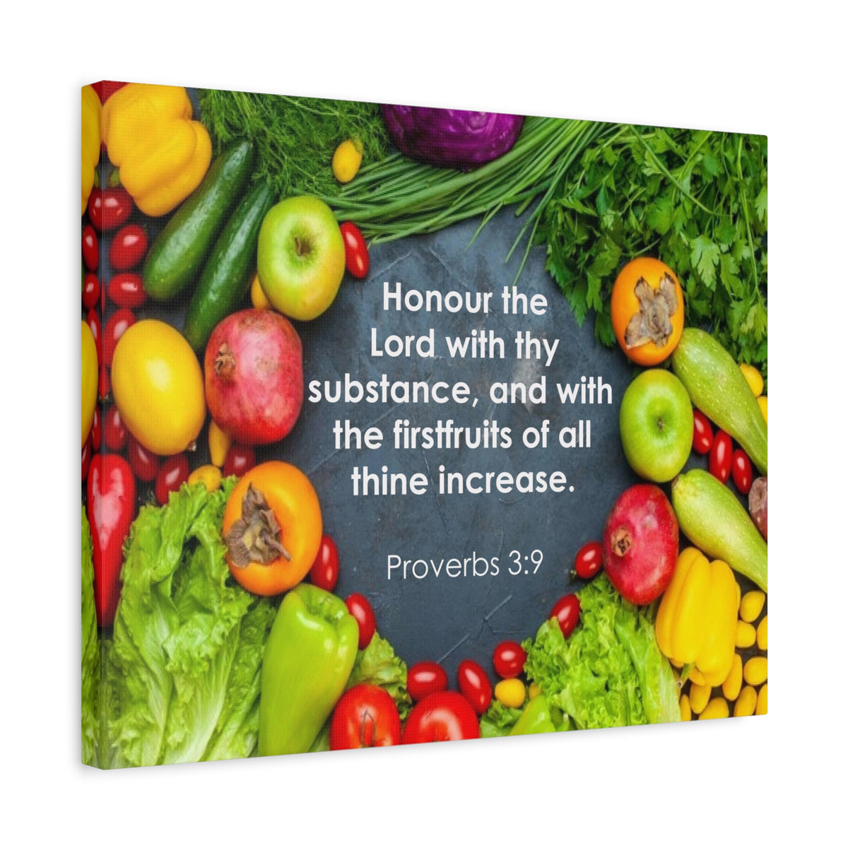 Scripture Canvas Firstfruits Proverbs 3:9 Wall Art Bible Verse Print Ready to Hang