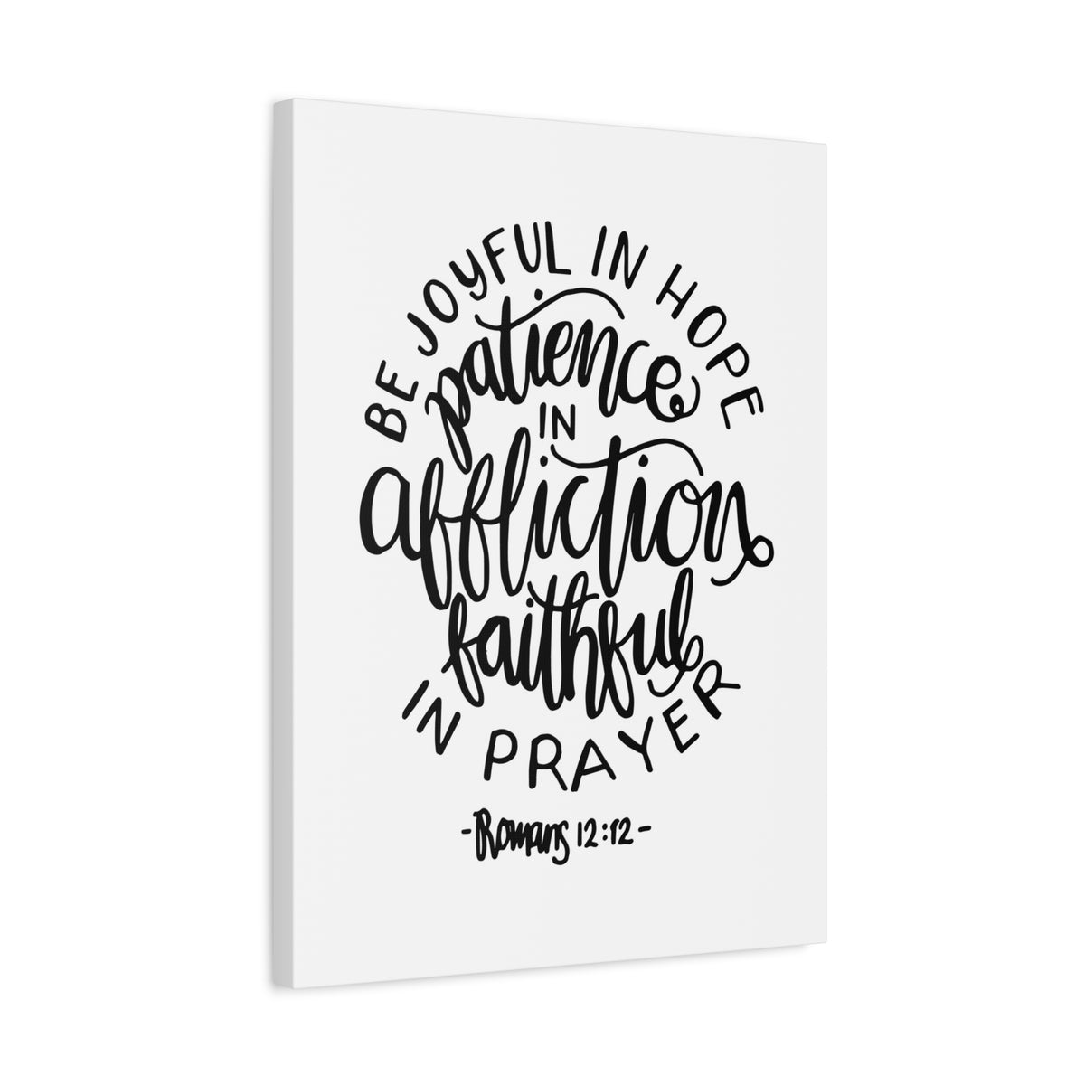 Scripture Canvas Patience In Affliction Romans 12:12 Christian Wall Art Bible Verse Print Ready to Hang