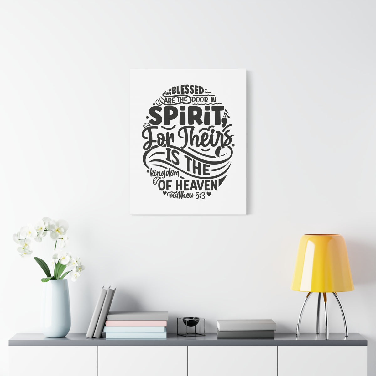 Scripture Walls Kingdom of Heaven Matthew 5:3 Bible Verse Canvas Christian Wall Art Ready to Hang Unframed
