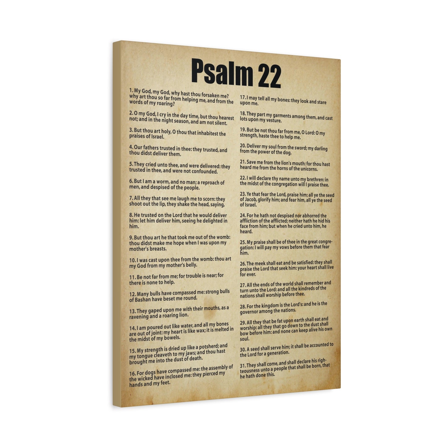Scripture Canvas Desperate For God's Help Psalm 22 Christian Wall Art Bible Verse Print Ready to Hang