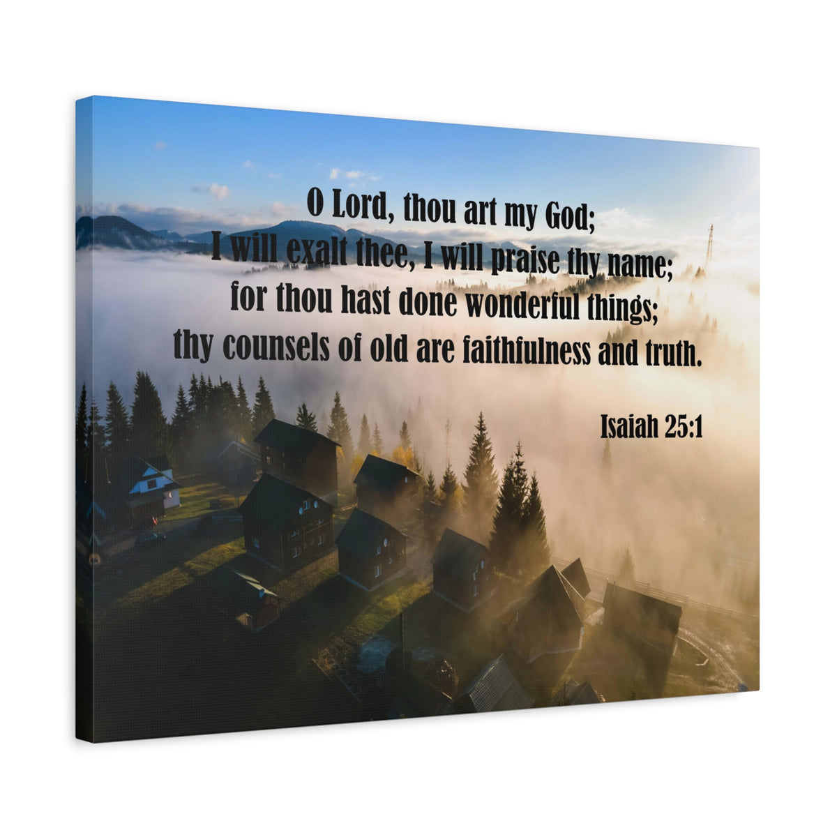 Scripture Canvas Faithfullness and Truth Isaiah 25:1 Christian Wall Art Bible Verse Print Ready to Hang