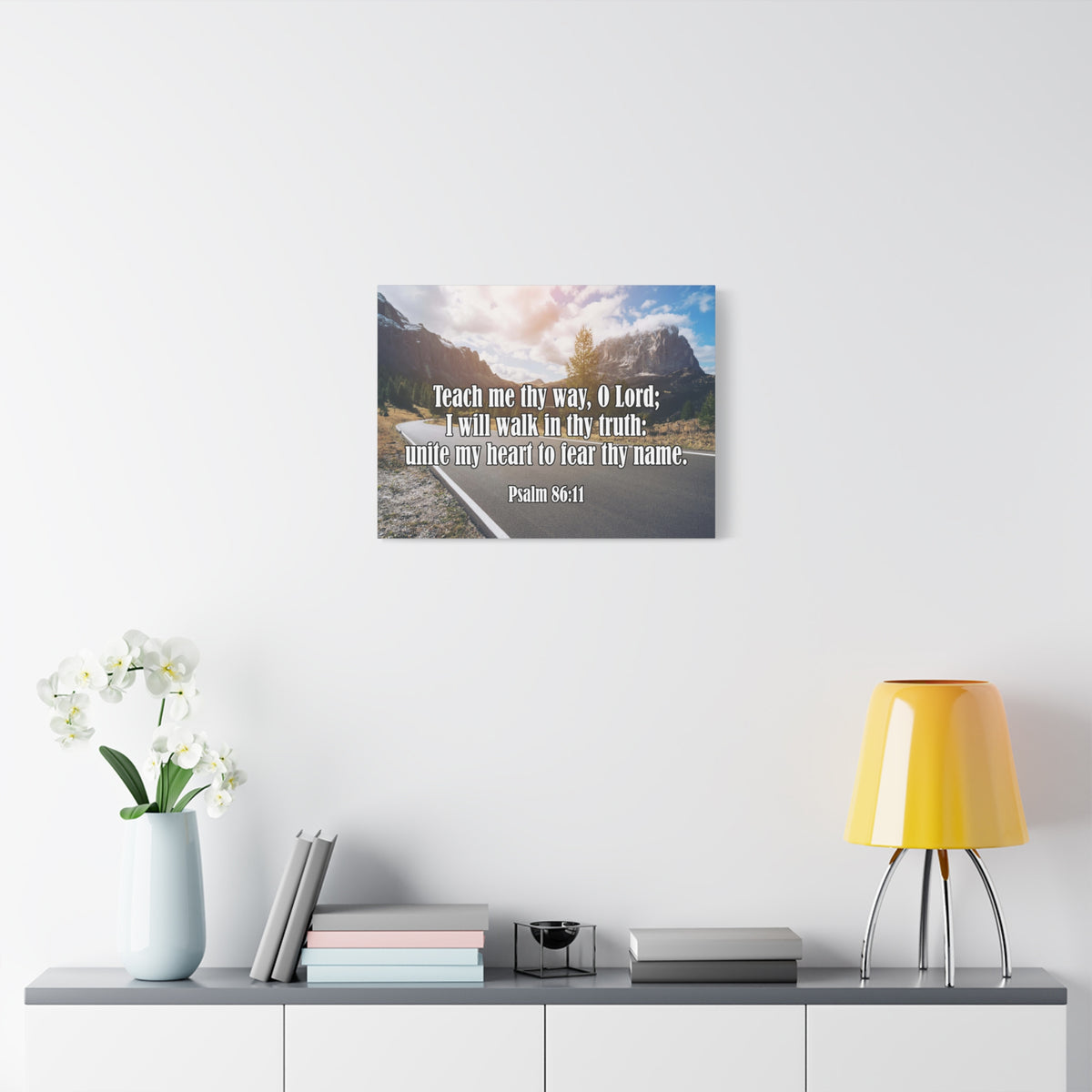 Scripture Canvas Teach Me Thy Way Psalm 86:11 Christian Wall Art Bible Verse Print Ready to Hang