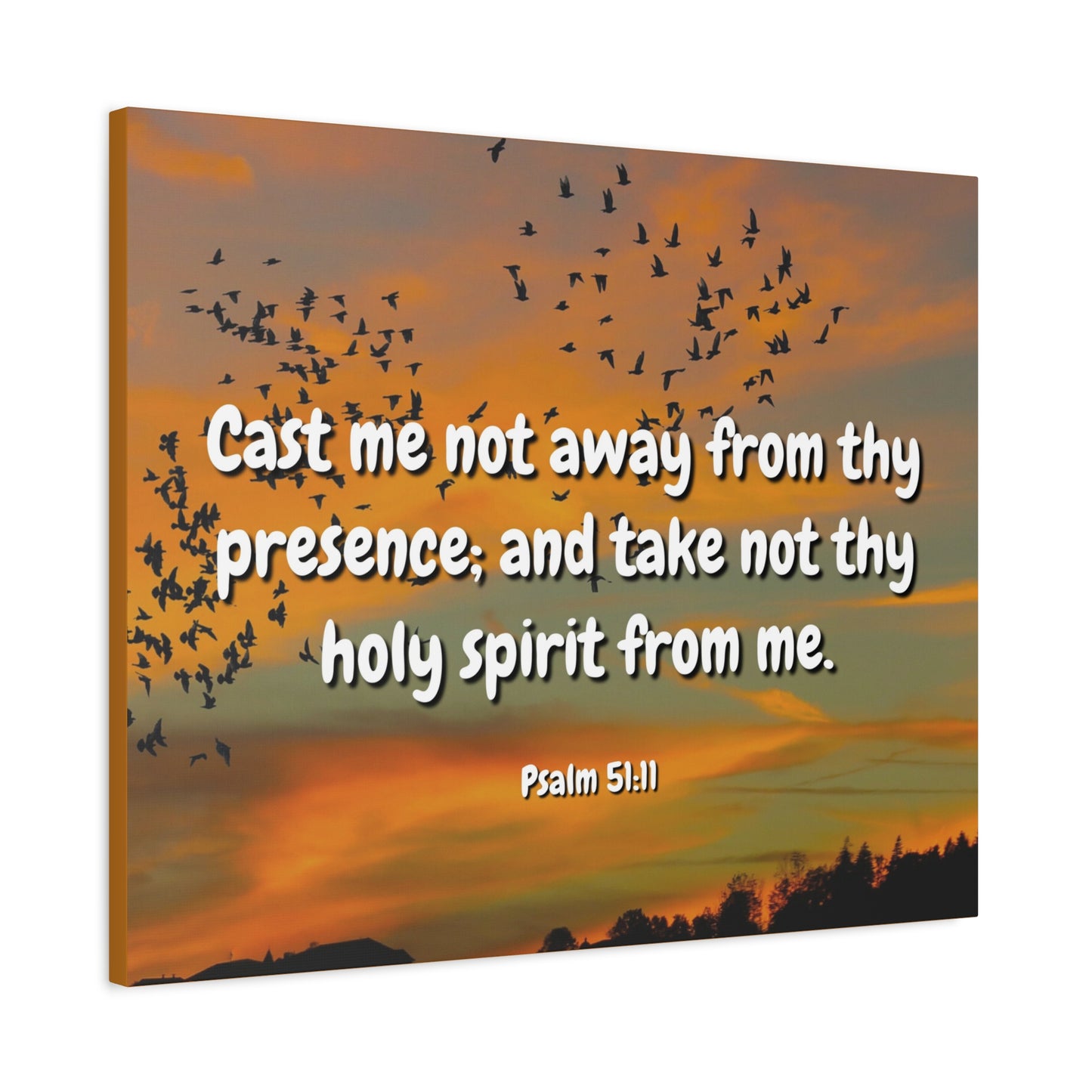 Scripture Canvas Holy Spirit Psalms 51:11 Christian Wall Art Bible Verse Print Ready to Hang