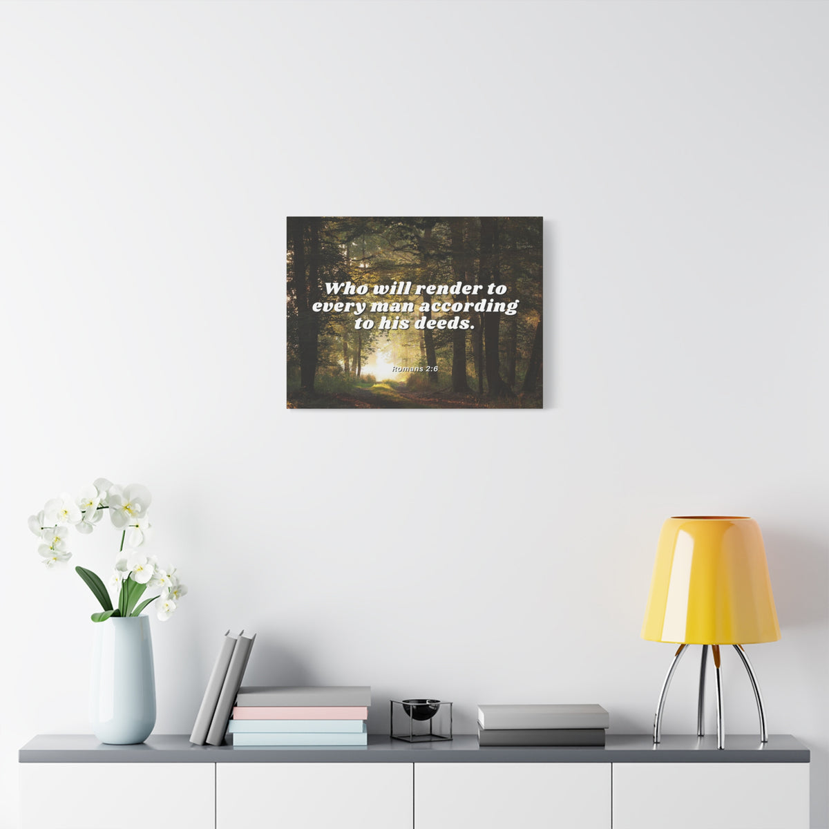 Scripture Canvas Rendered By God Romans 2:6 Christian Wall Art Bible Verse Print Ready to Hang
