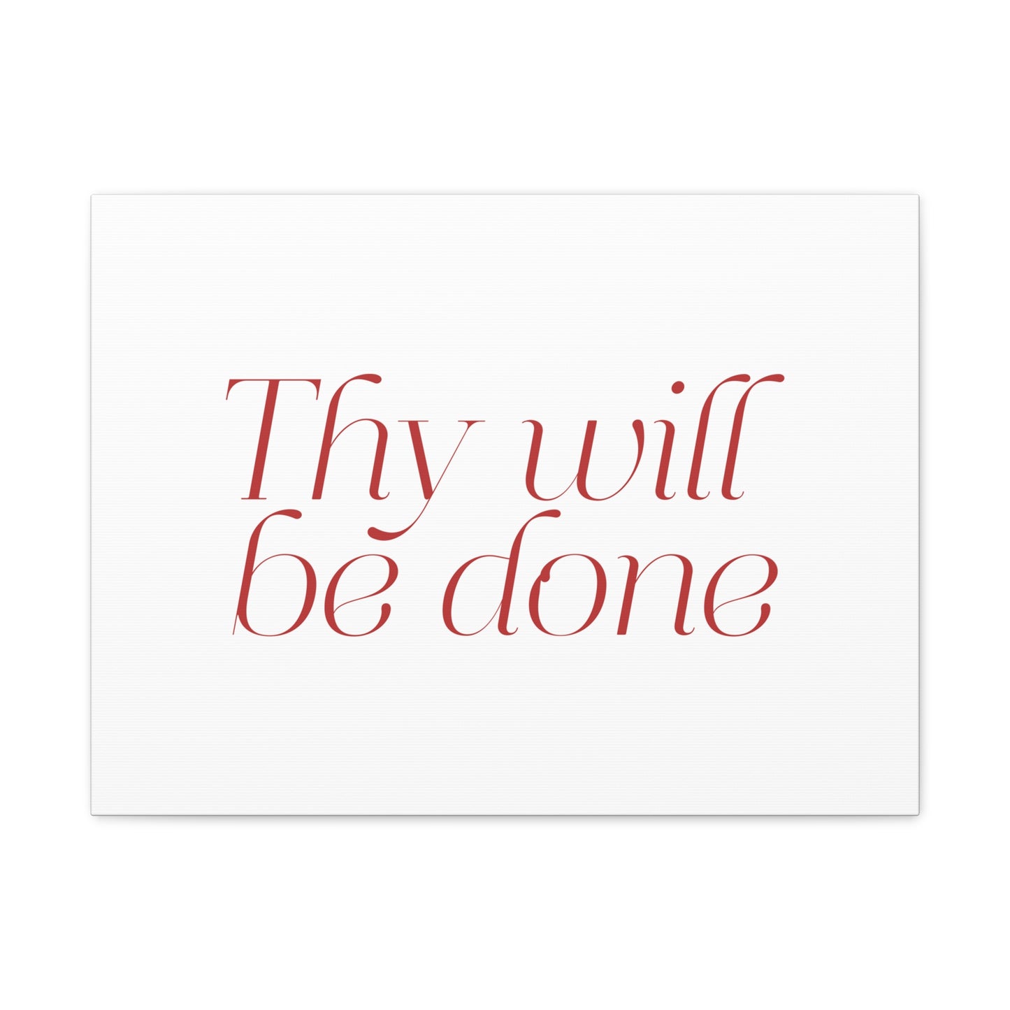 Thy Will Be Done Dark Red Bible Verse Canvas Christian Wall Art Ready to Hang
