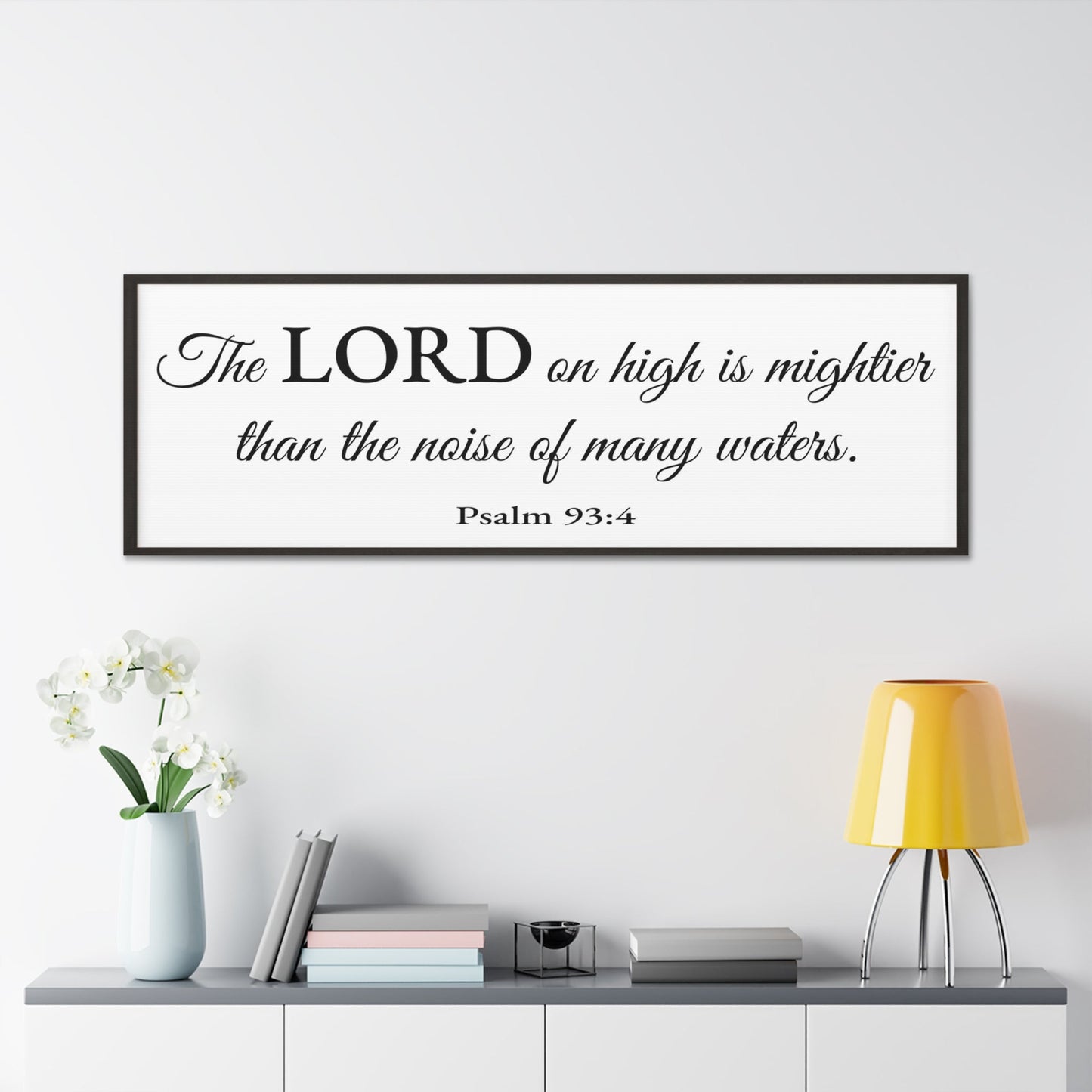 Scripture Walls Psalm 93:4 White Bible Verse Canvas Christian Wall Art Ready to Hang Unframed-Express Your Love Gifts