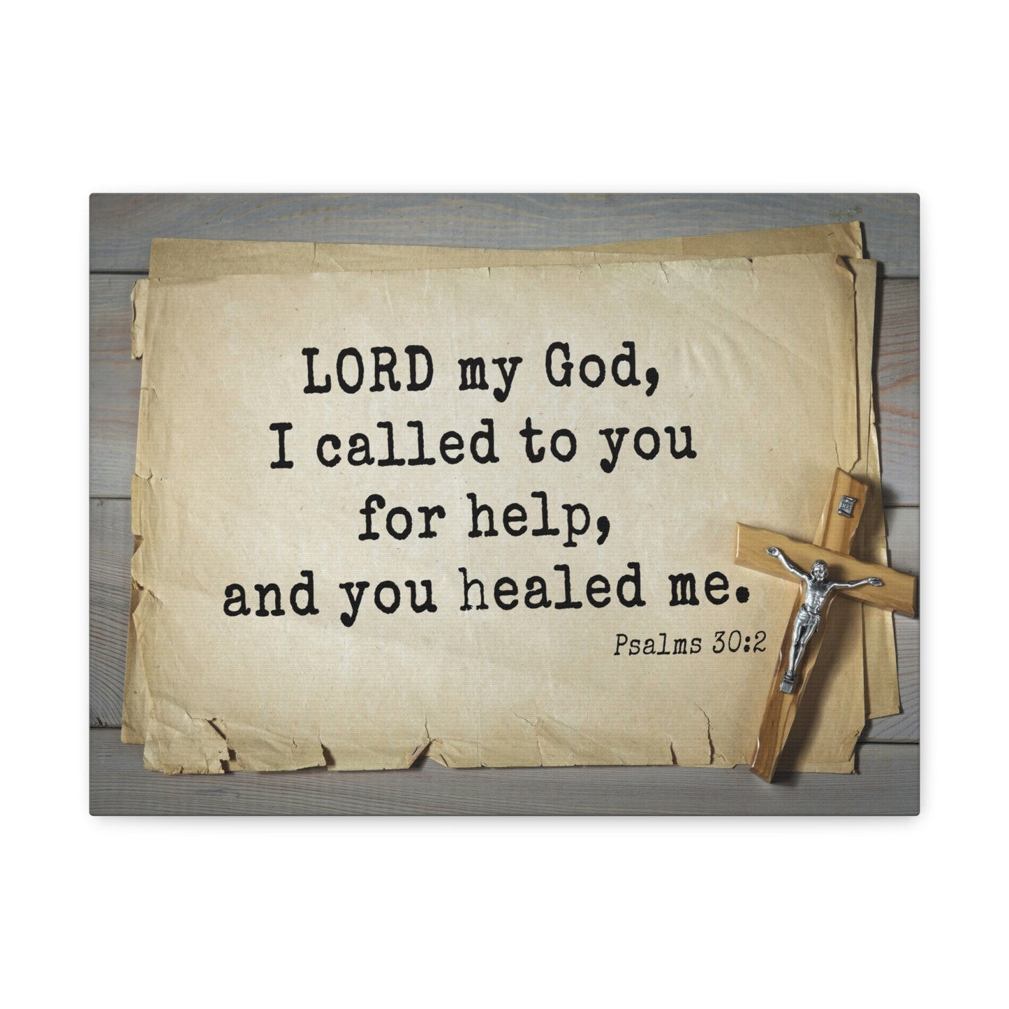 You Healed Me Psalms 30:2 Bible Verse Canvas Christian Wall Art Ready to Hang