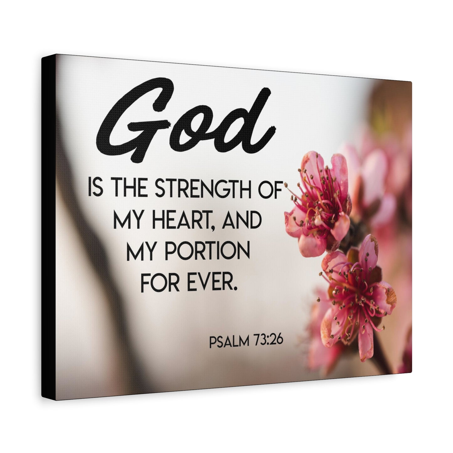 Bible Verse Canvas God is My Strength Psalm 73:26 Wall Art Christian Home Decor