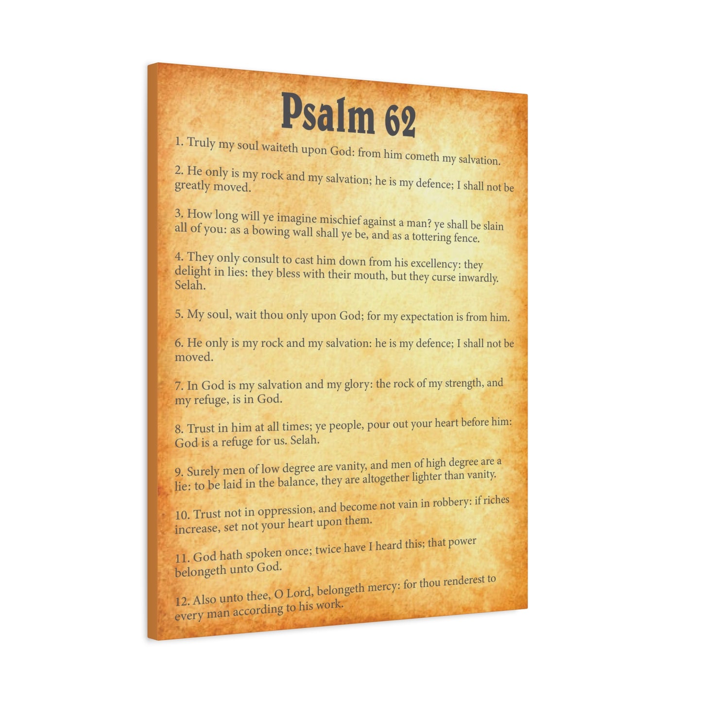 Scripture Walls Psalm 62 Gold Bible Chapter Canvas Christian Wall Art Ready to Hang