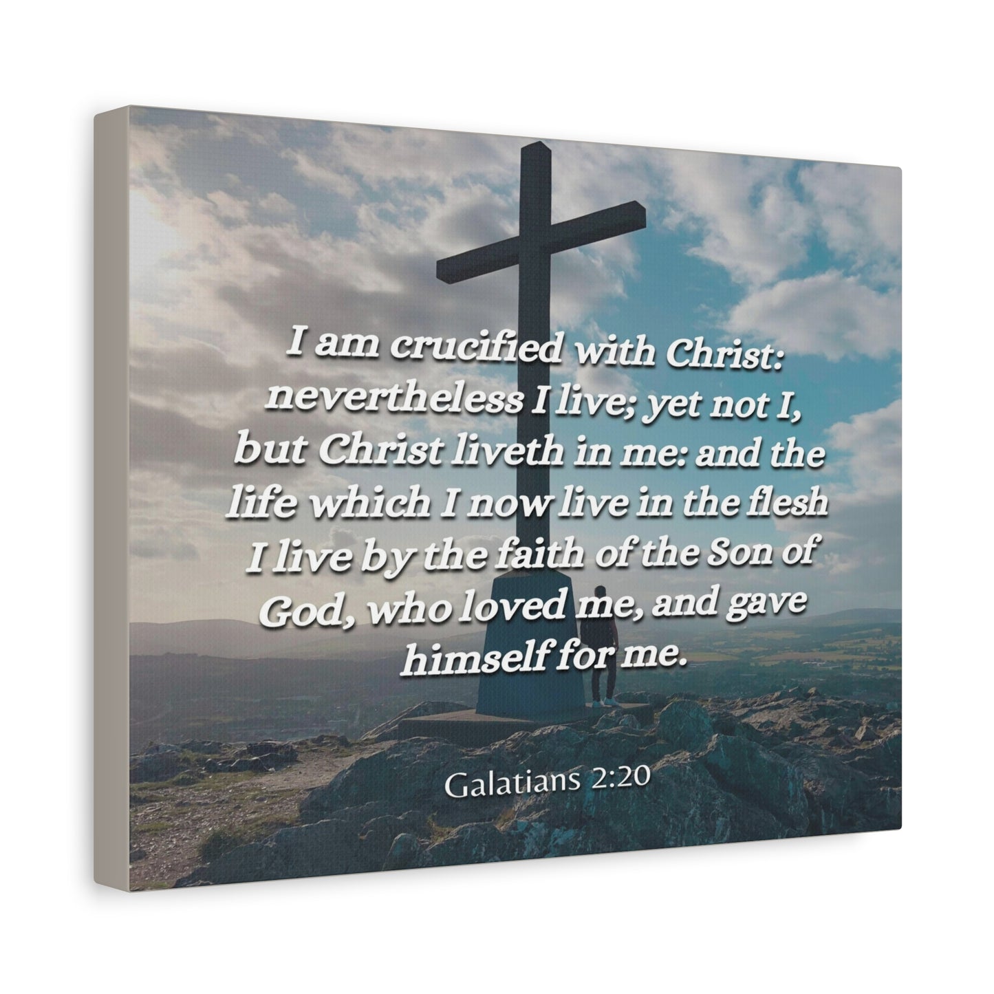 Scripture Canvas By The Faith Galatians 2:20 Christian Wall Art Bible Verse Print Ready to Hang