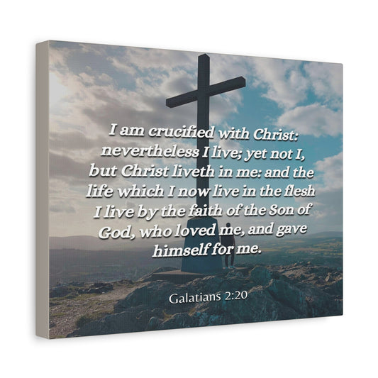 Scripture Canvas By The Faith Galatians 2:20 Christian Wall Art Bible Verse Print Ready to Hang